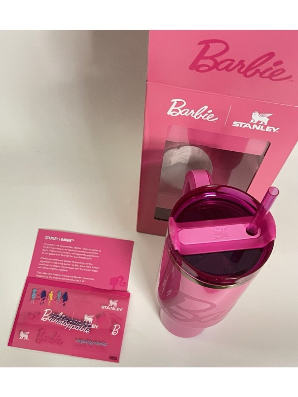 Stanley x Barbie ICON 40oz Quencher H2.0 FlowState Tumbler 65th Anniversary NIB - Picture 2 of 10